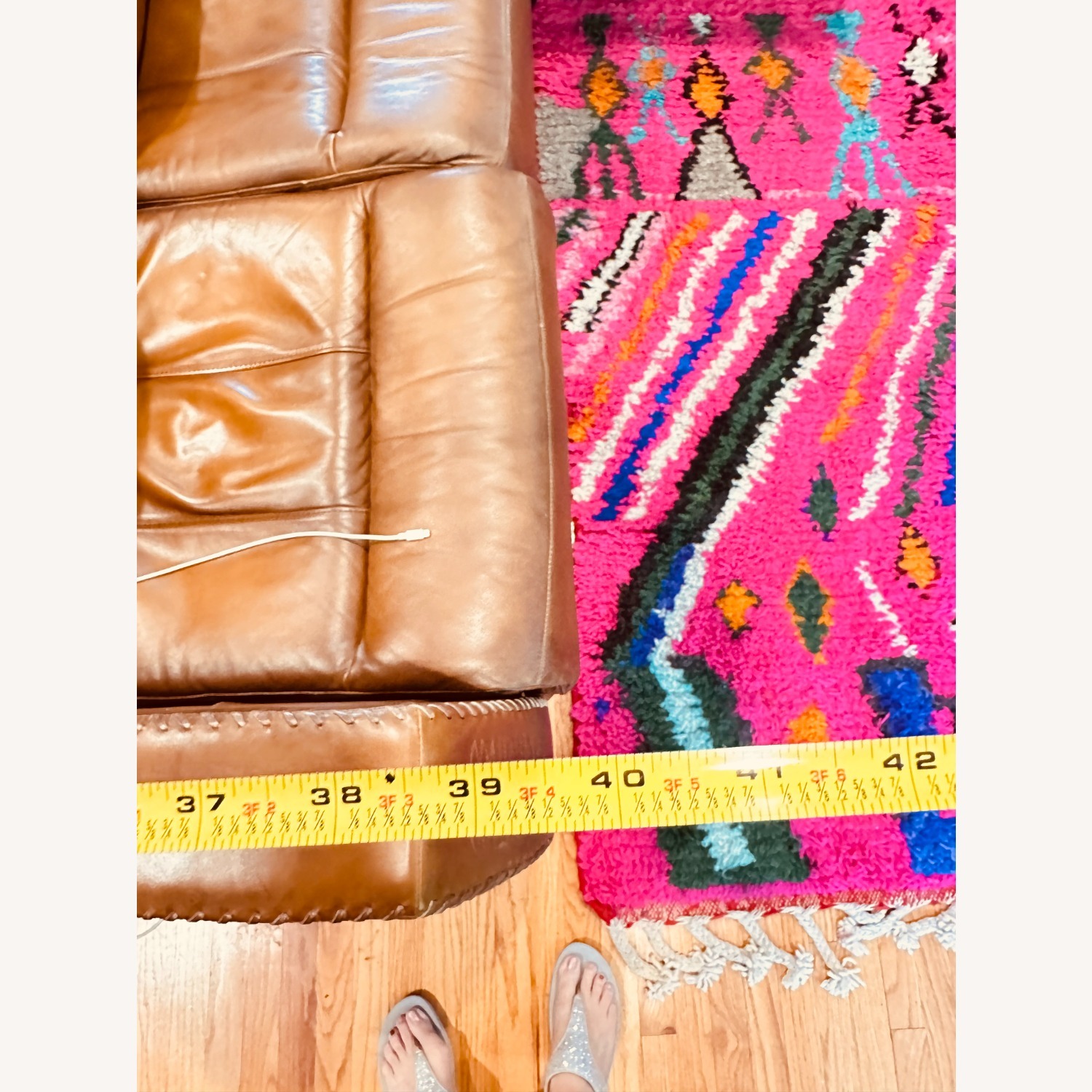 Mustang Brown Leather Power Reclining Sofa - image-11