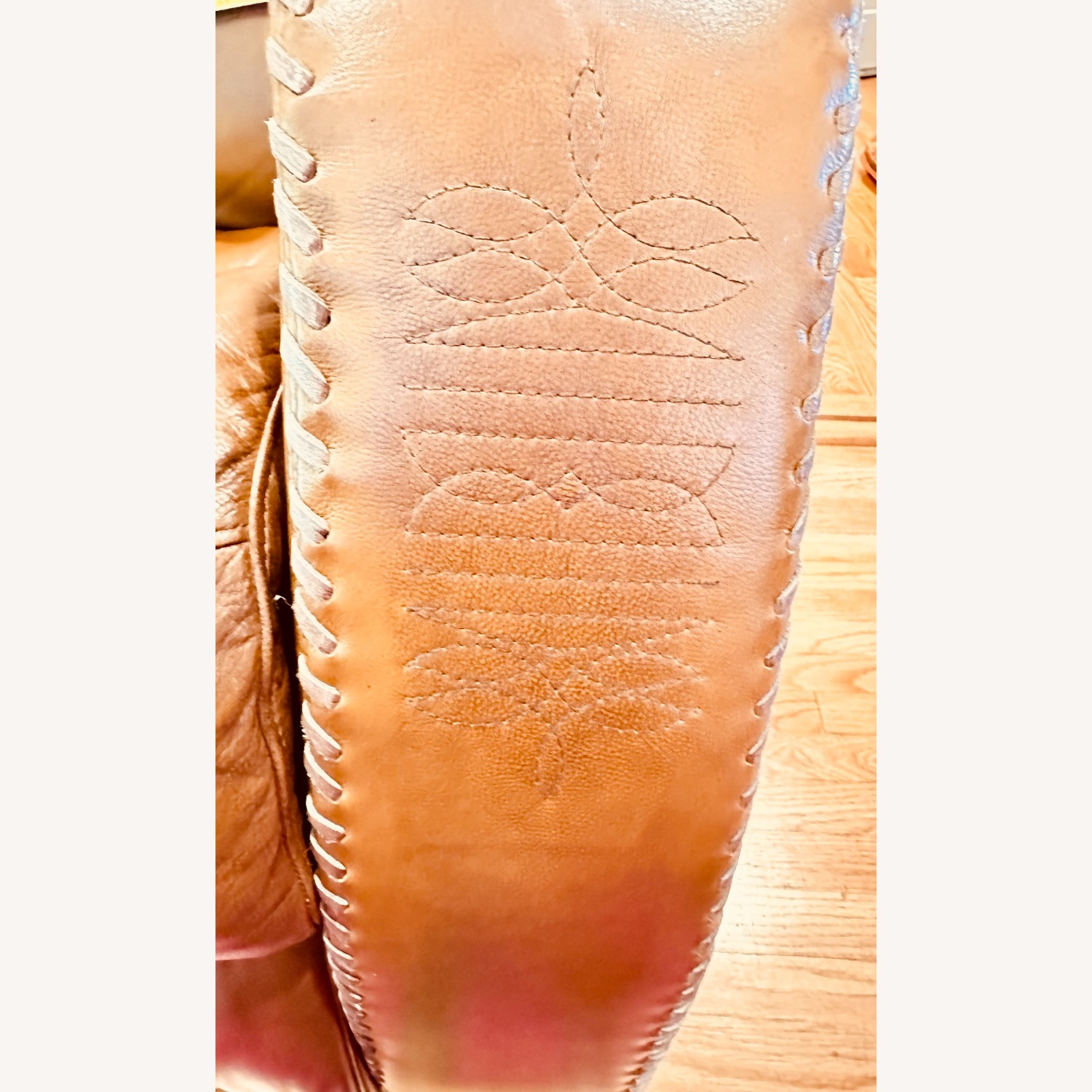 Mustang Brown Leather Power Reclining Sofa - image-13