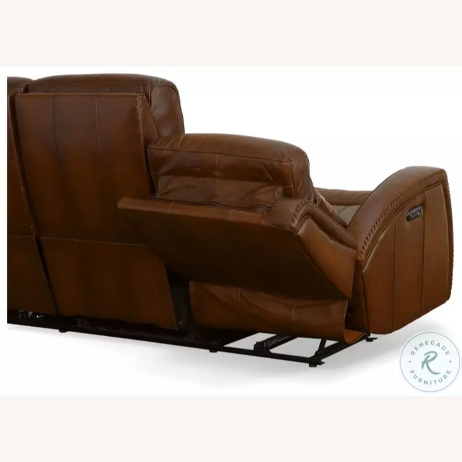 Mustang Brown Leather Power Reclining Sofa - image-18