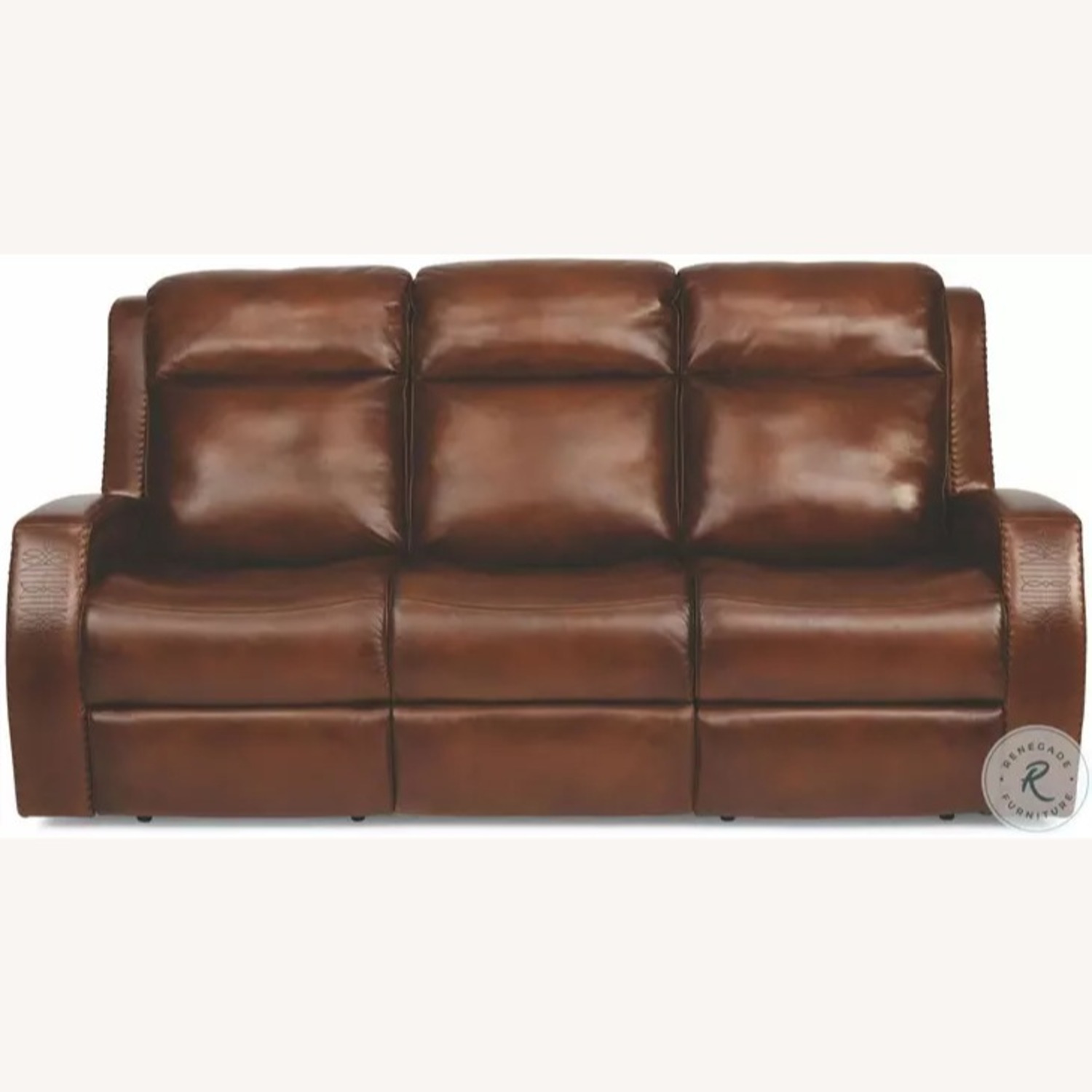 Mustang Brown Leather Power Reclining Sofa - image-25