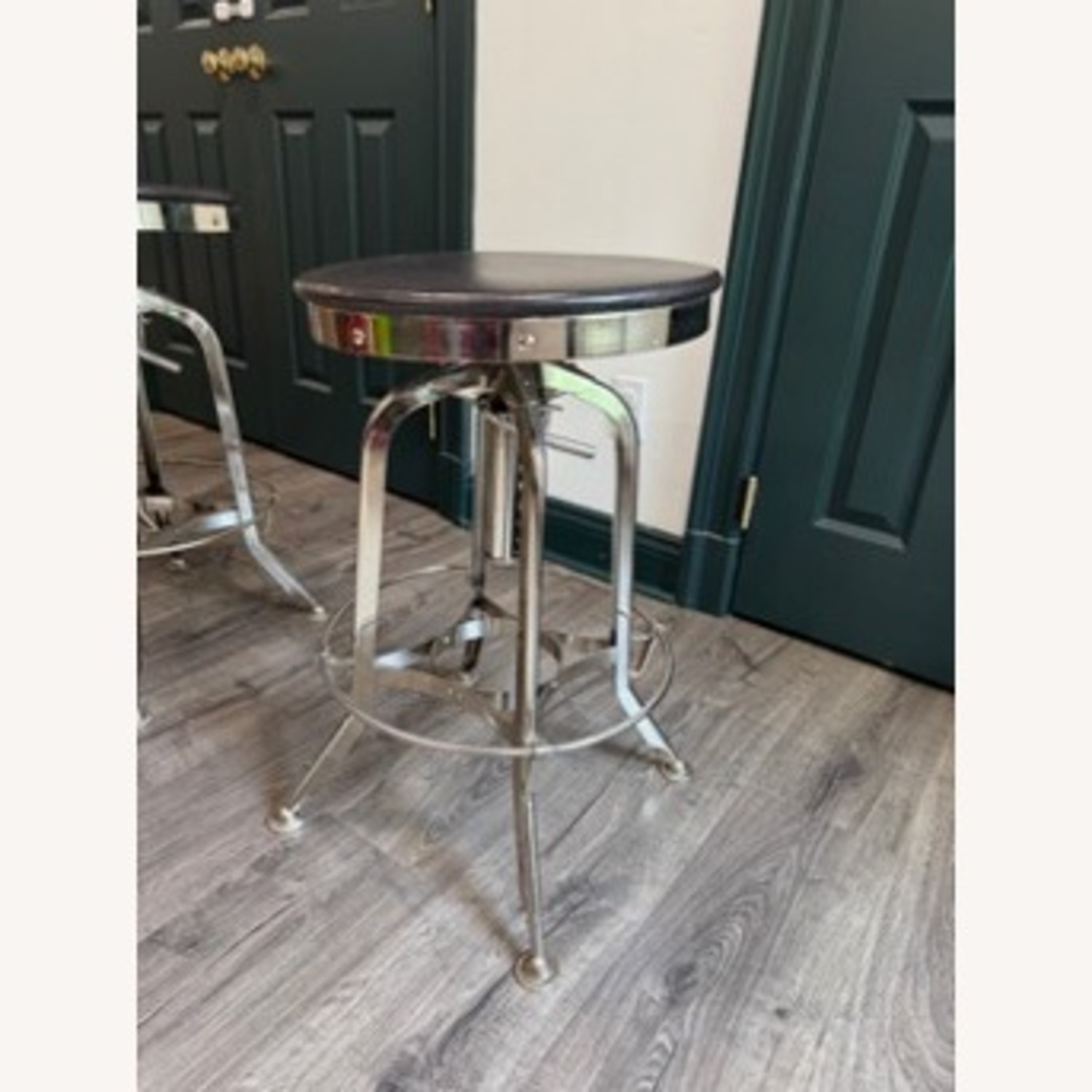 RH Chrome & Leather Vintage Toledo Barstools (Set of 3) - image-2