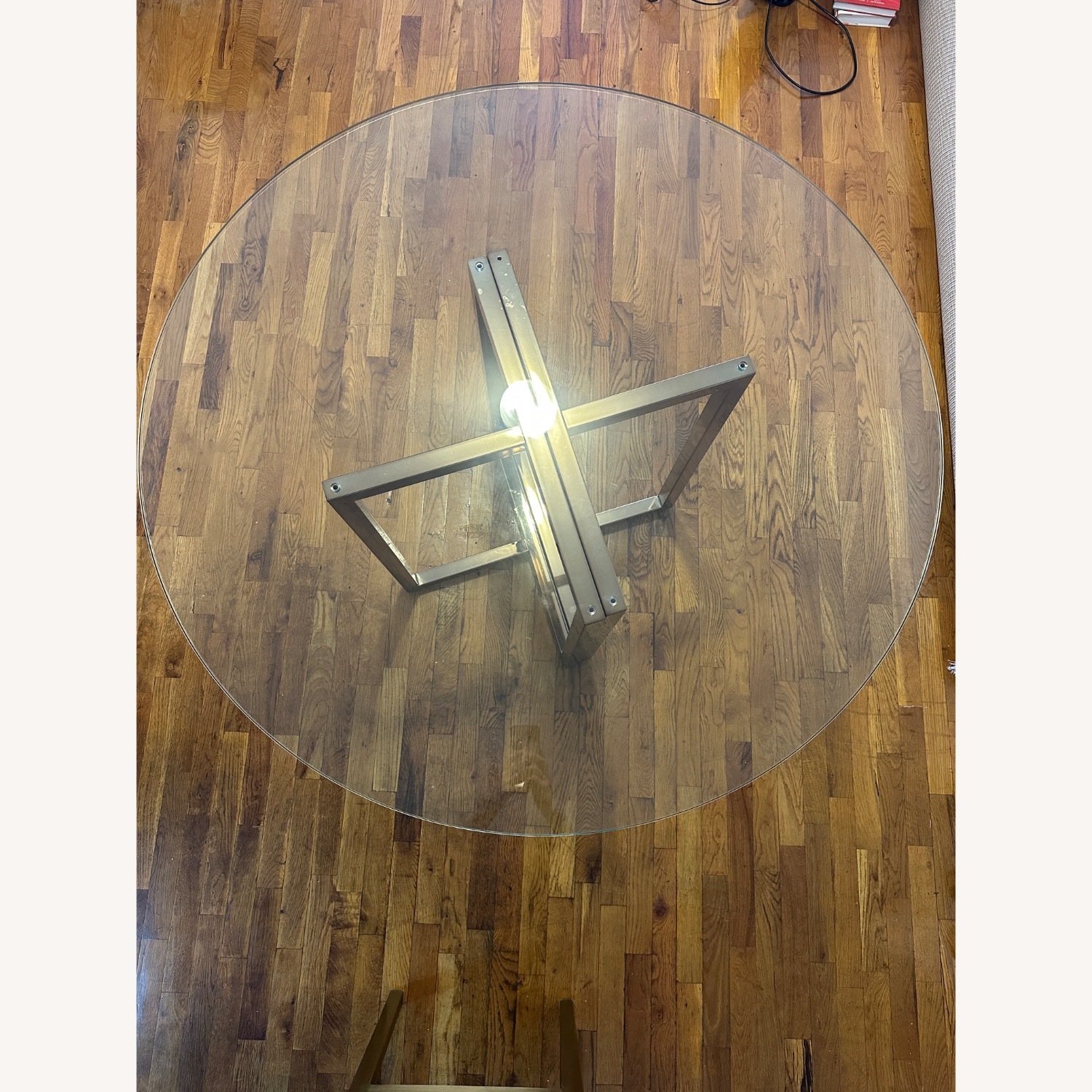 CB2 Silverado 47" Round Brass Dining Table - image-3