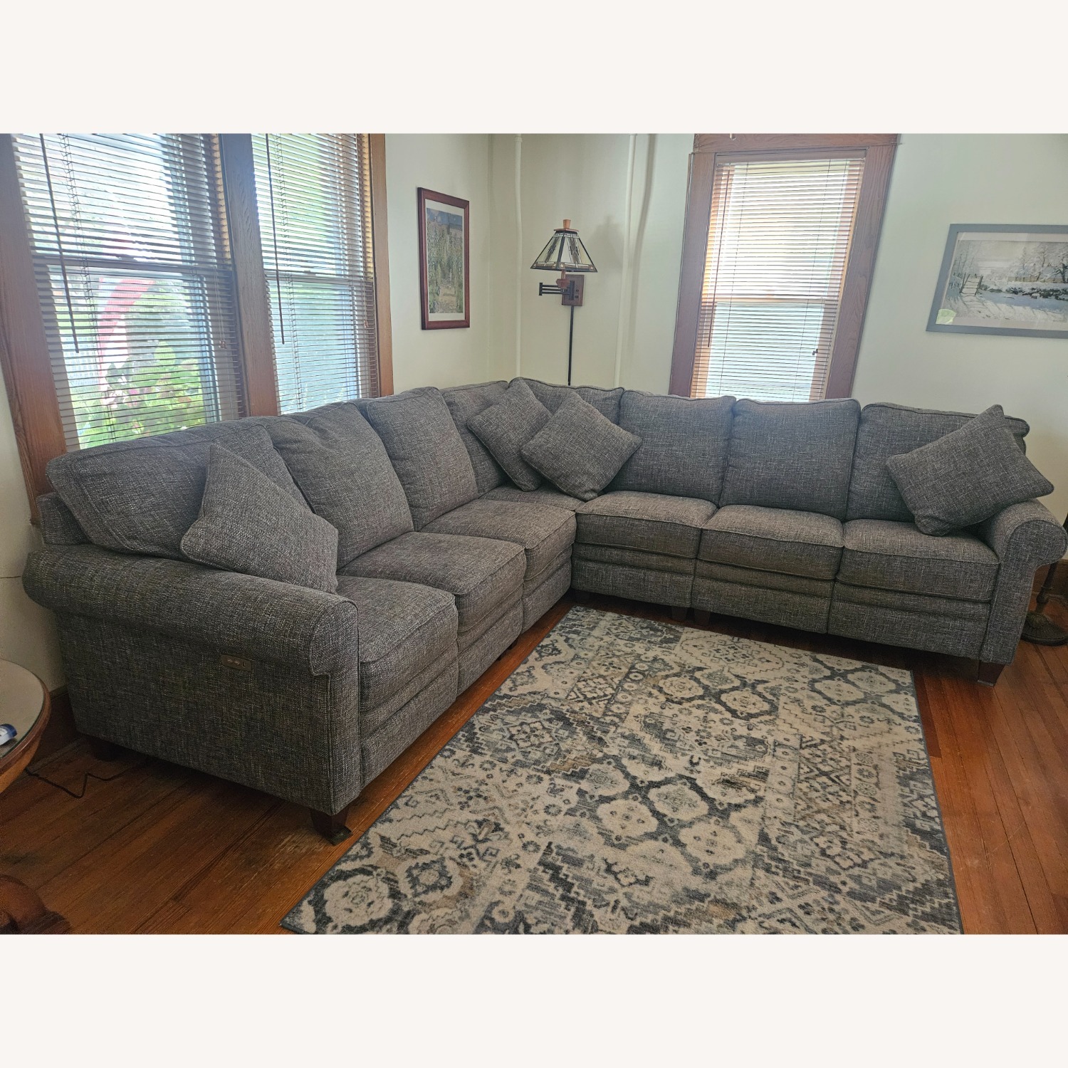 Dark Gray Fabric 3+ Piece Sectional - image-3