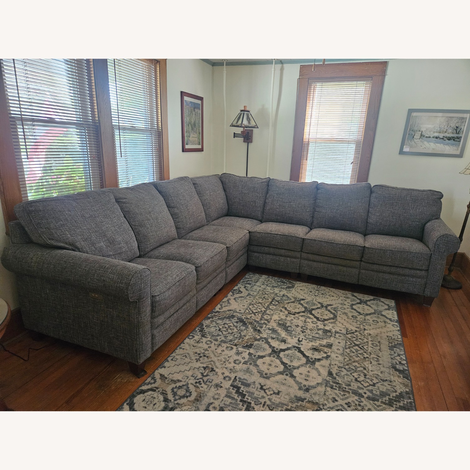 Dark Gray Fabric 3+ Piece Sectional - image-0