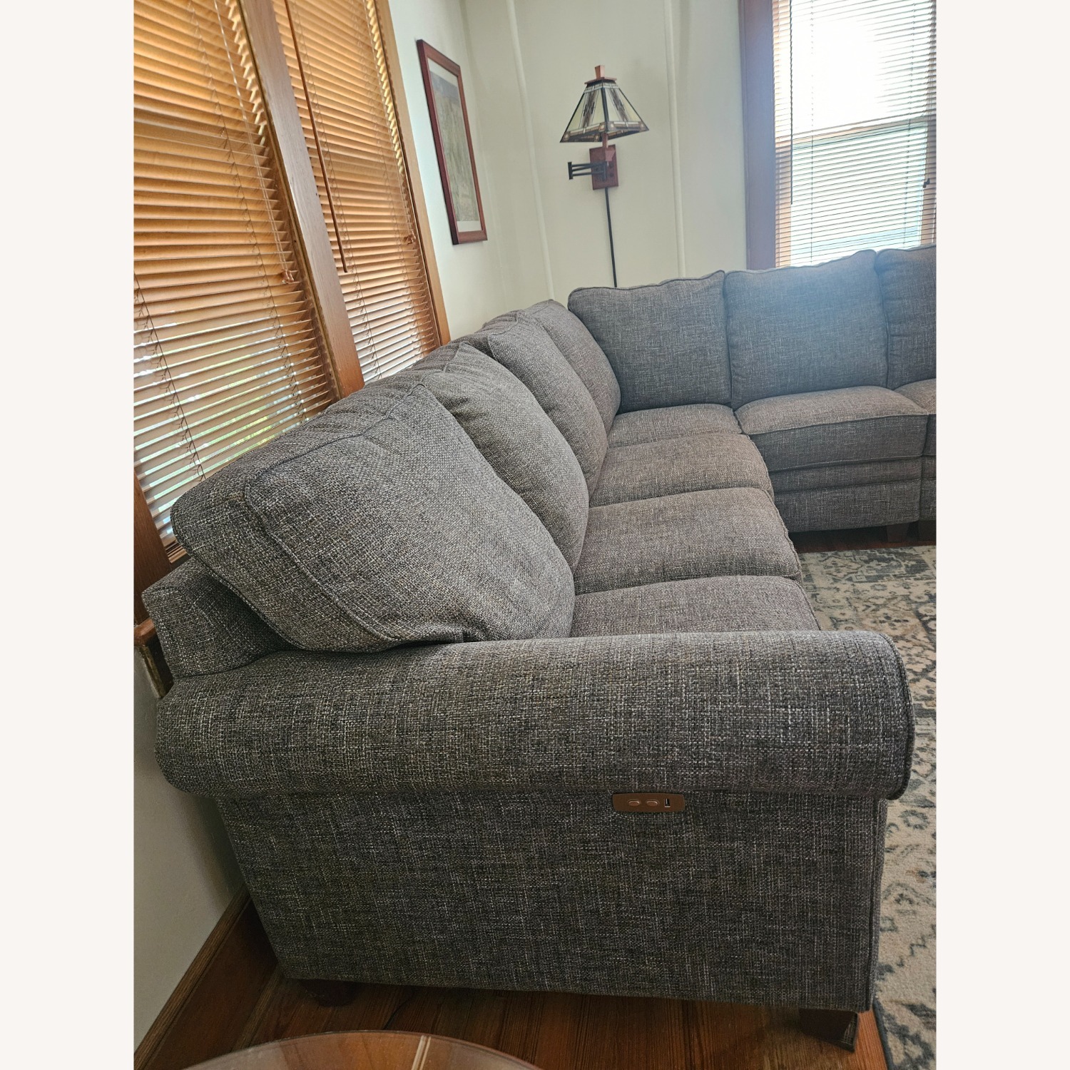 Dark Gray Fabric 3+ Piece Sectional - image-2