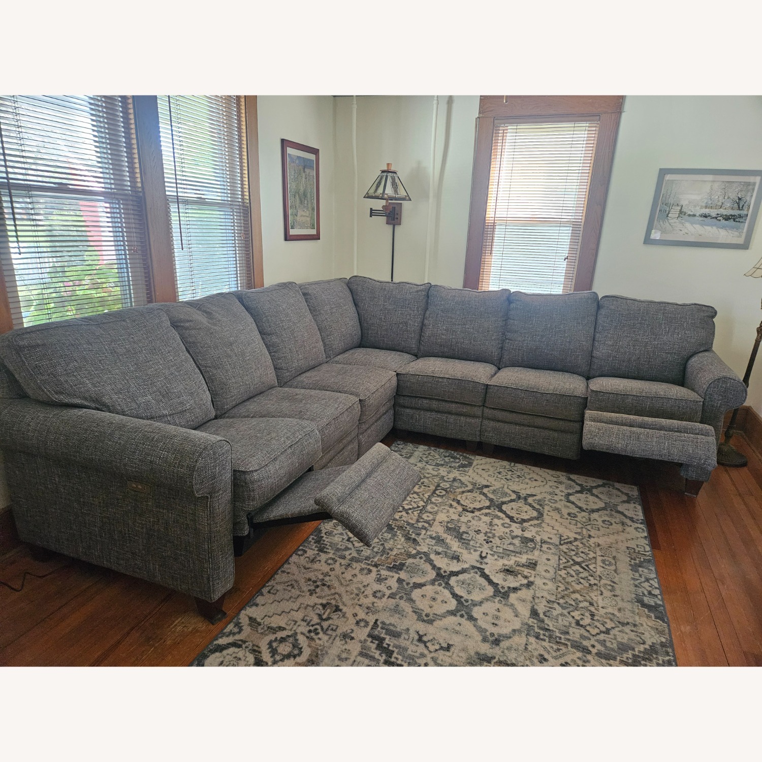 Dark Gray Fabric 3+ Piece Sectional - image-4
