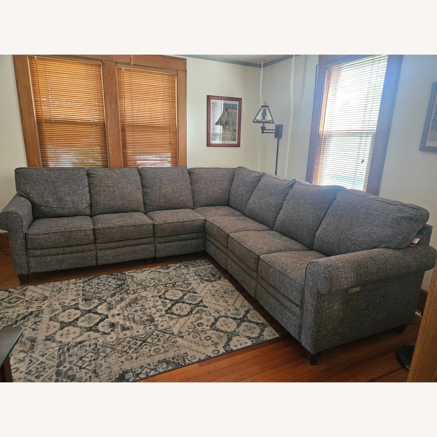 Dark Gray Fabric 3+ Piece Sectional - image-1
