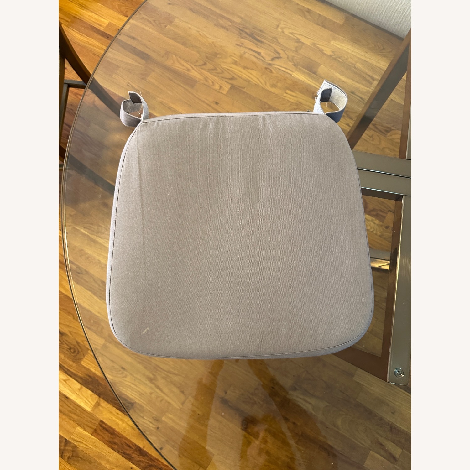 Crate & Barrel Delta Brass Side Chair with Felt Grey Cushion - image-5