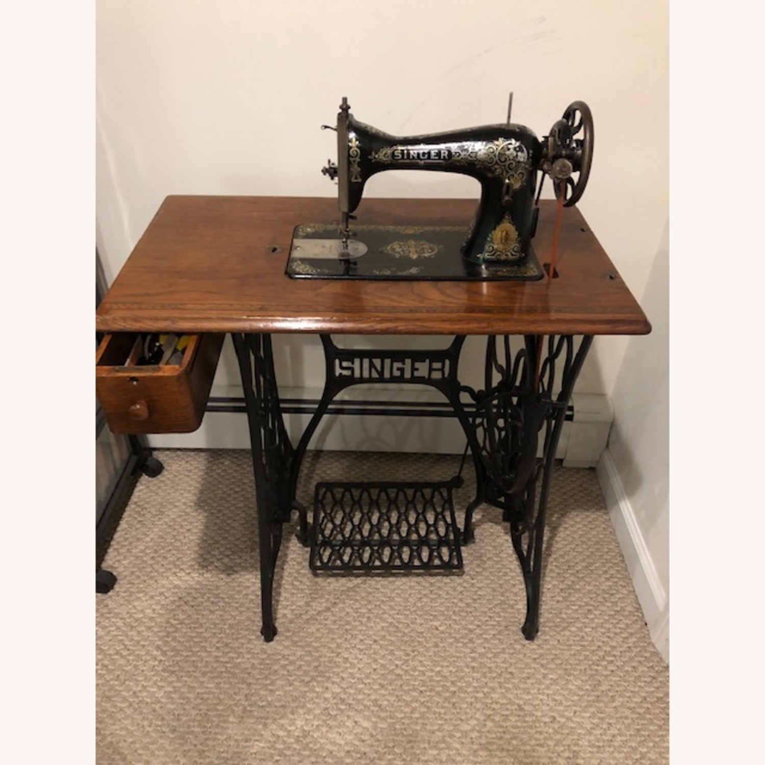 Vintage/Antique Dark Brown Bar Cart - image-2