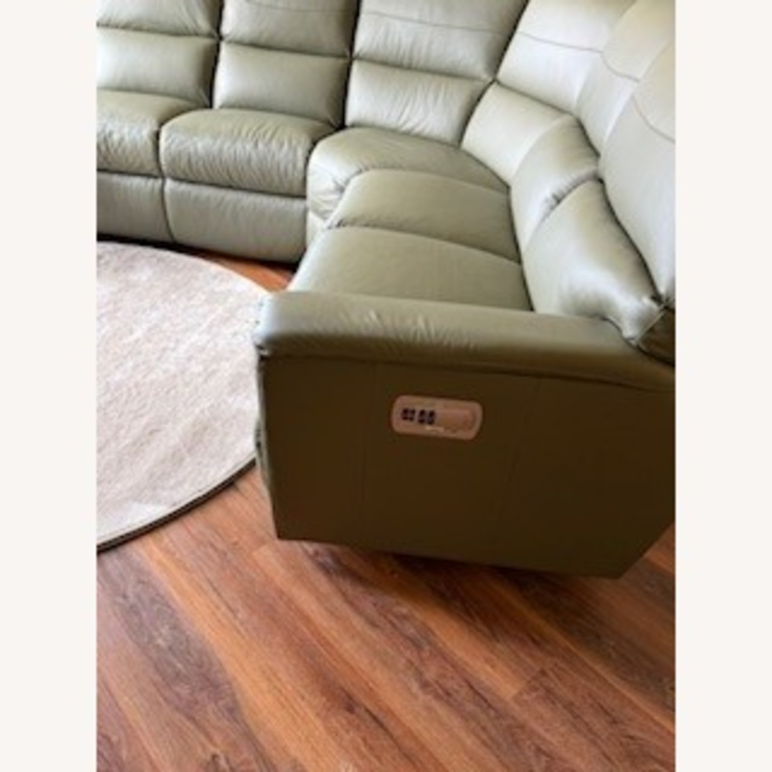 La-Z-Boy Green Leather 3+ Piece Sectional - AptDeco
