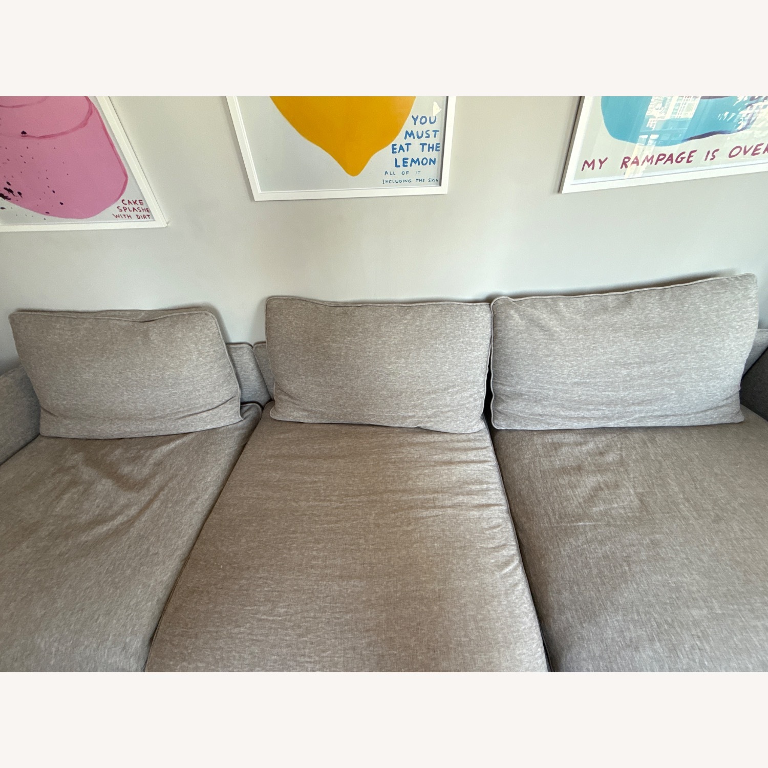 Crate & Barrel Unwind Light Gray Fabric 3+ Piece Sectional - image-4