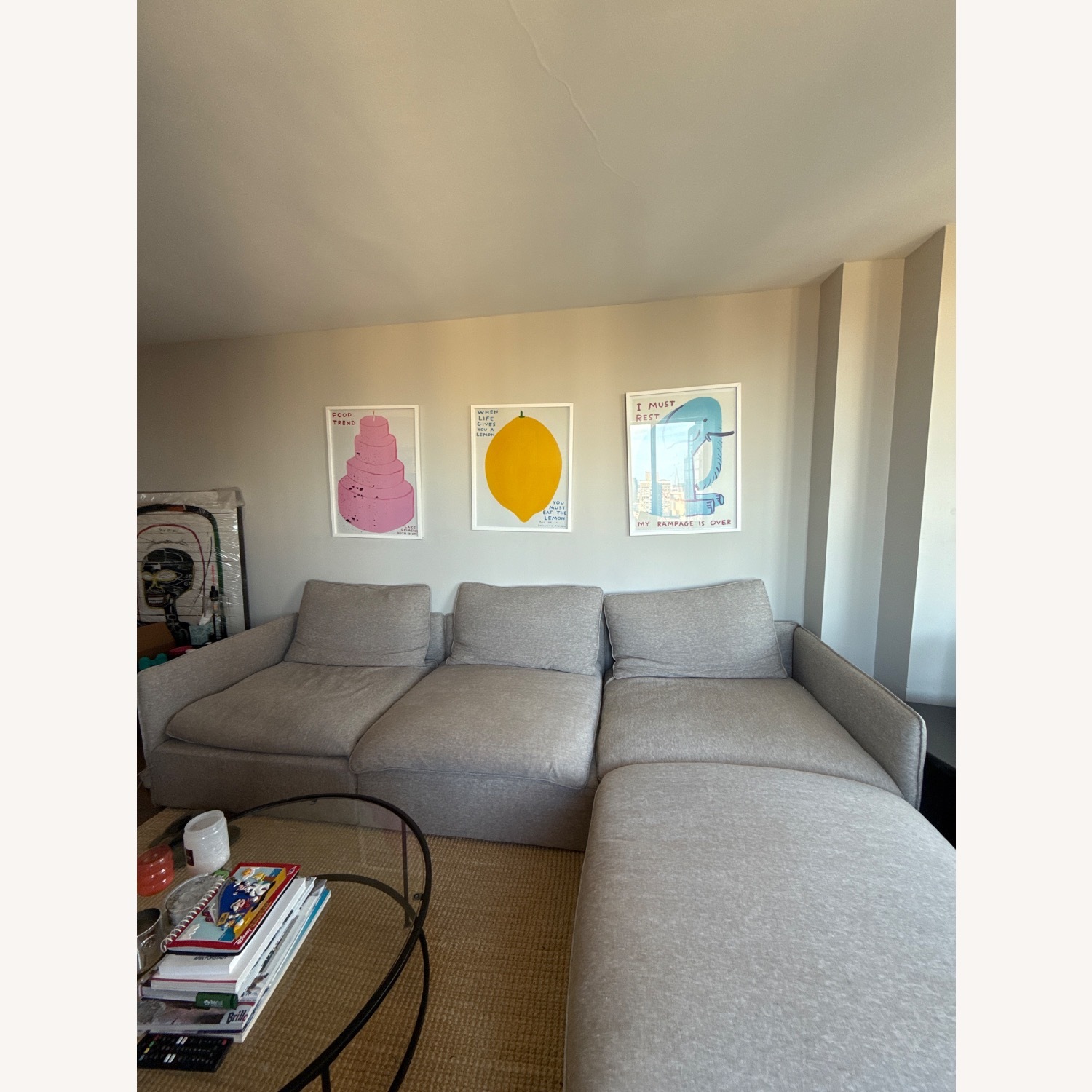 Crate & Barrel Unwind Light Gray Fabric 3+ Piece Sectional - image-1