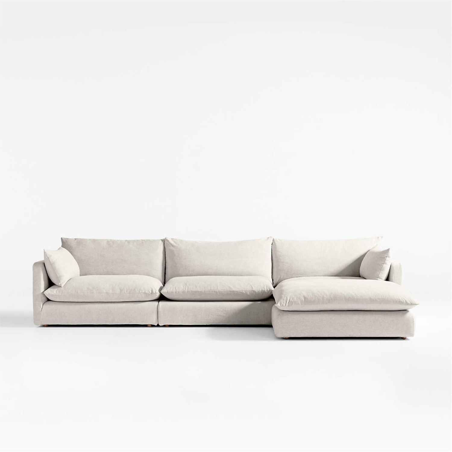 Crate & Barrel Unwind Light Gray Fabric 3+ Piece Sectional - image-0