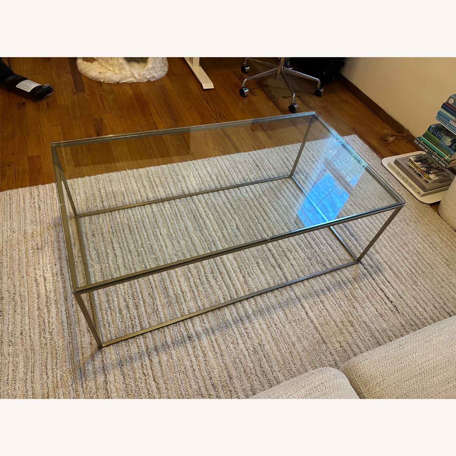 West Elm Streamline Glass Coffee Table - image-3