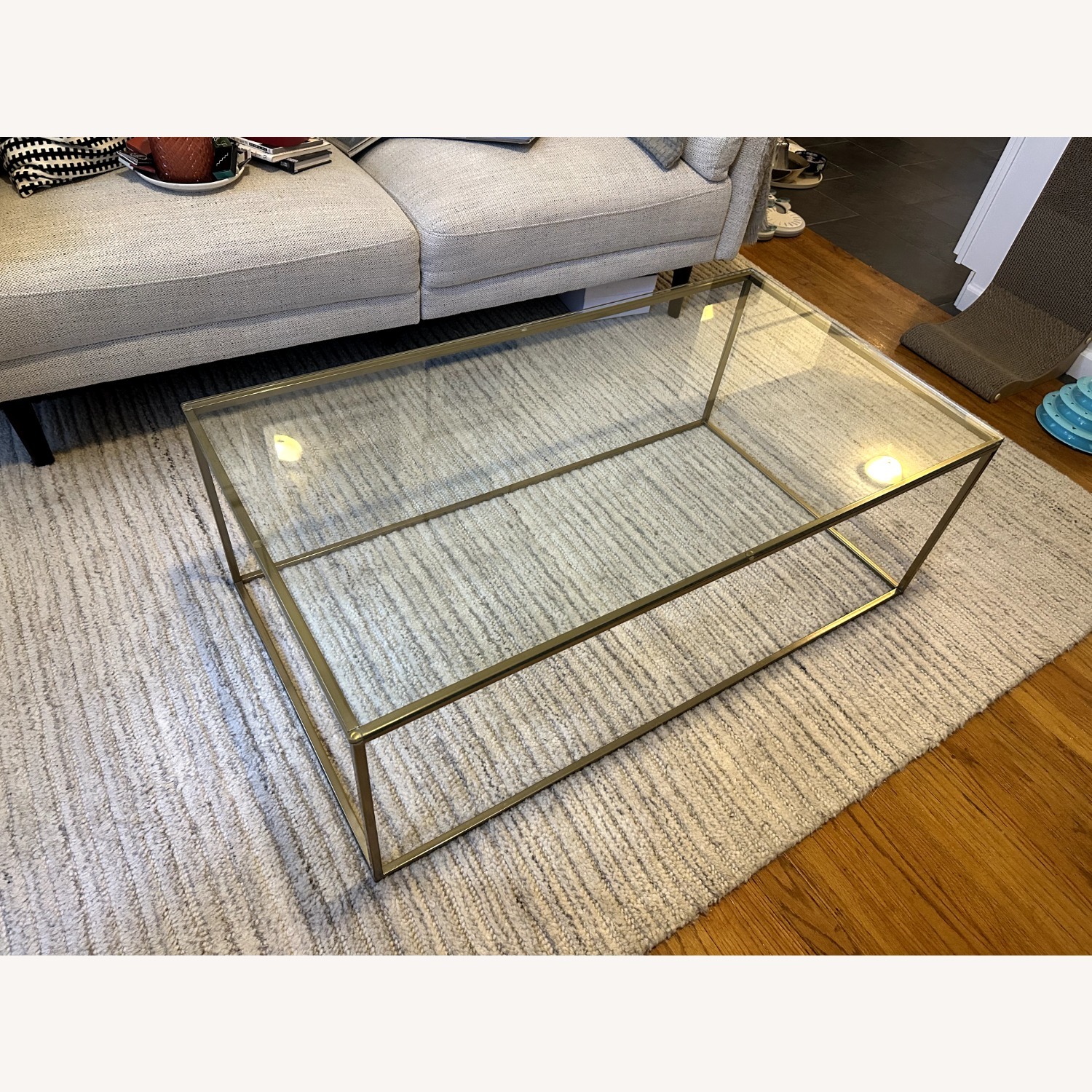 West Elm Streamline Glass Coffee Table - image-1