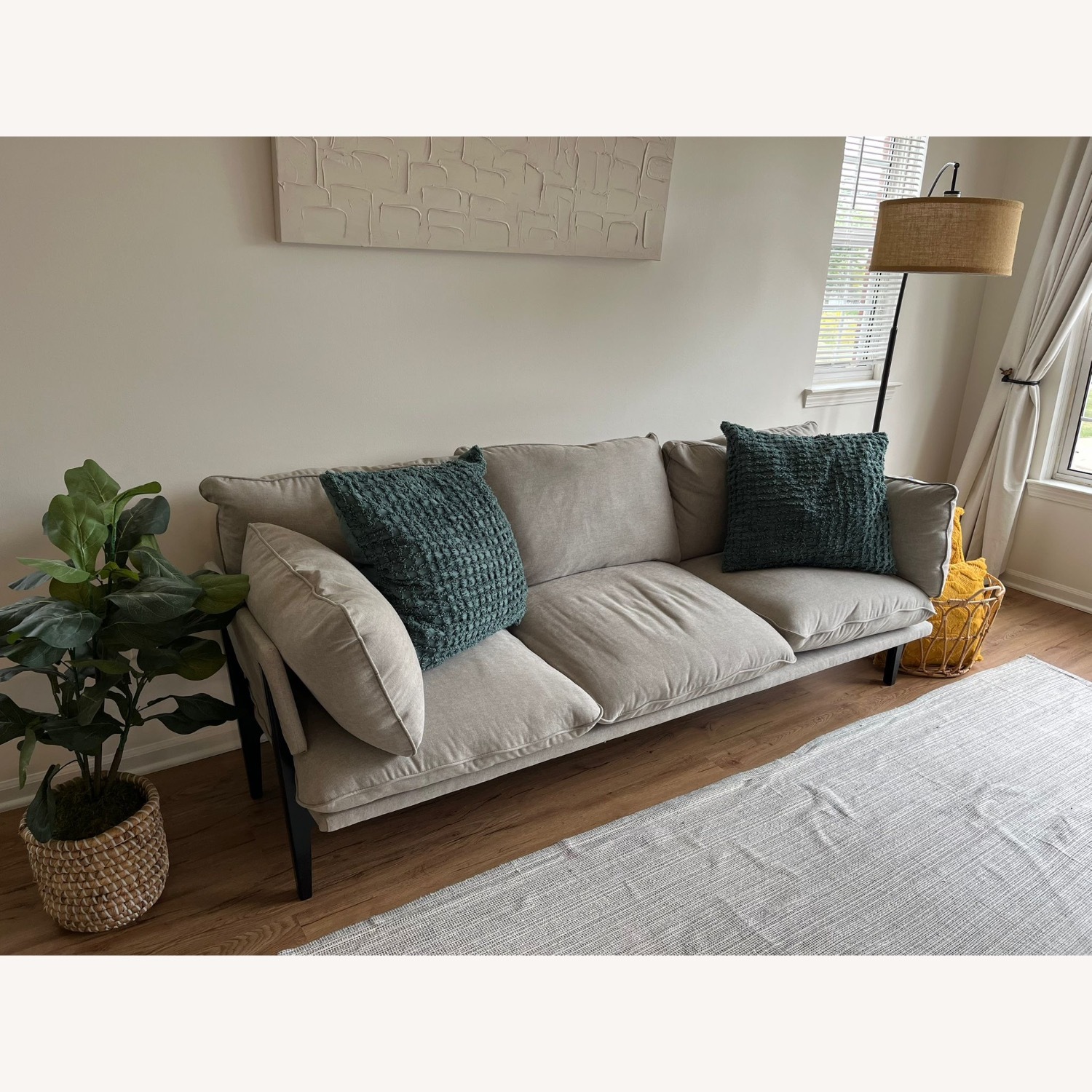 Floyd Light Gray Fabric 3+ Seater Sofa - image-1