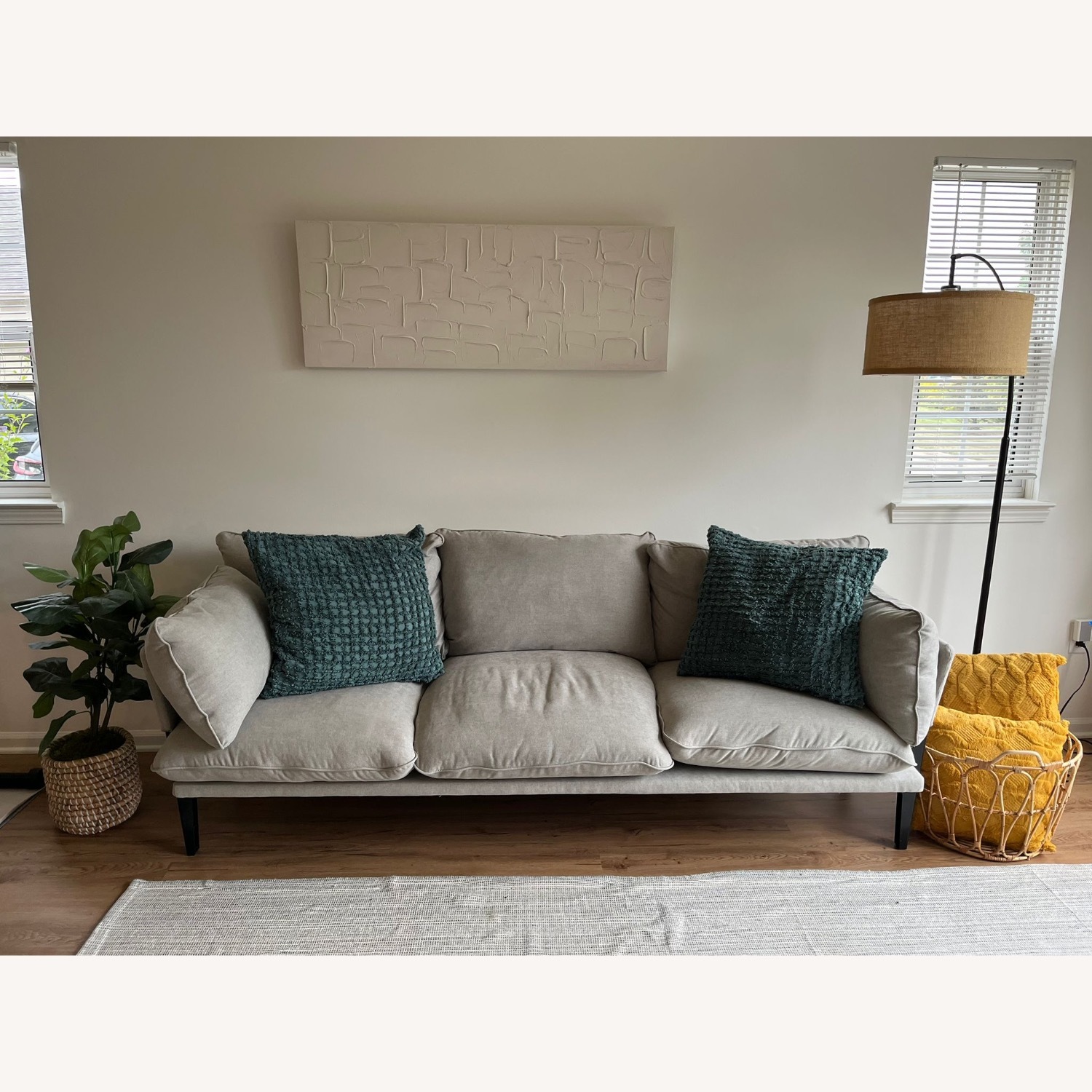 Floyd Light Gray Fabric 3+ Seater Sofa - image-4