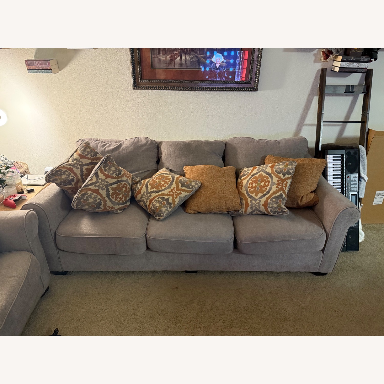 Light Gray Fabric 3+ Seater Sofa - image-3