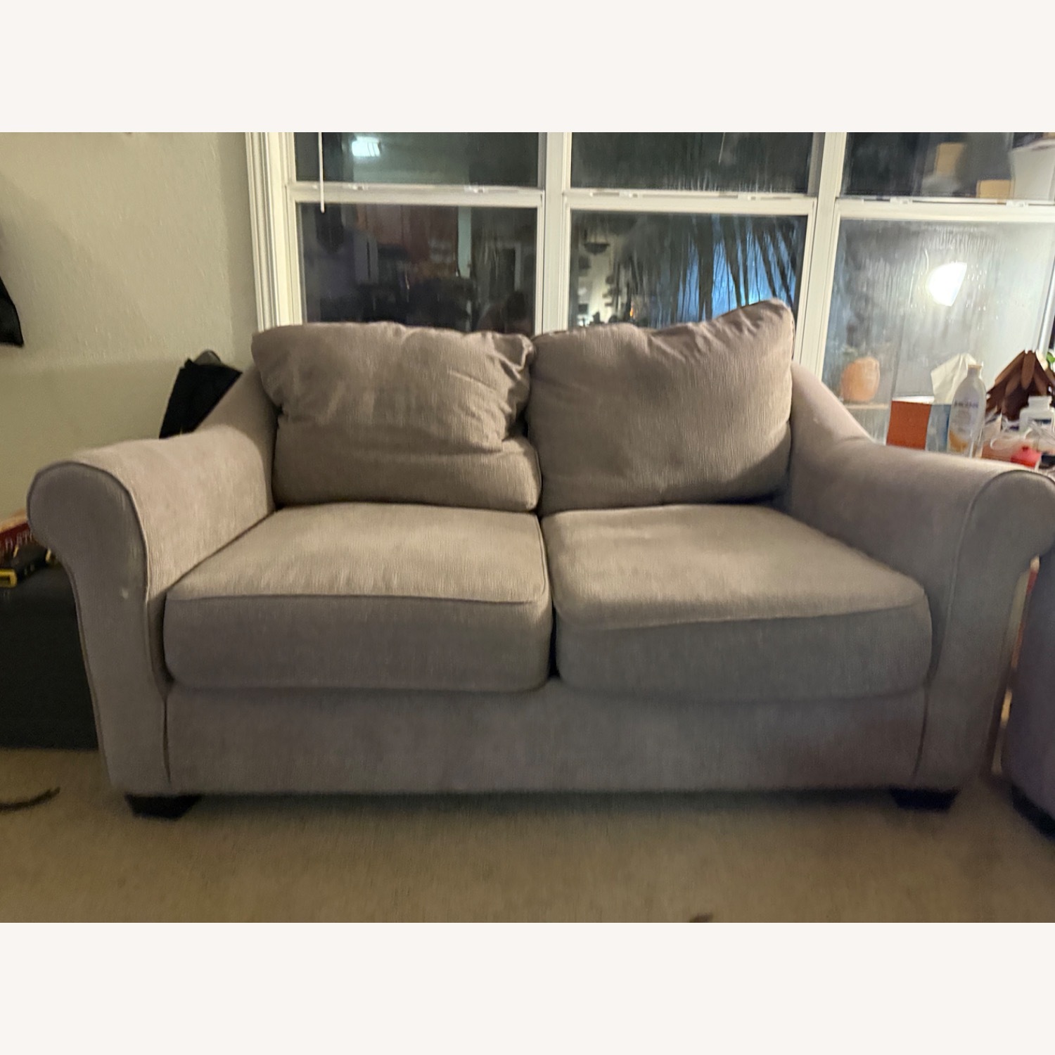 Light Gray Fabric 3+ Seater Sofa - image-5