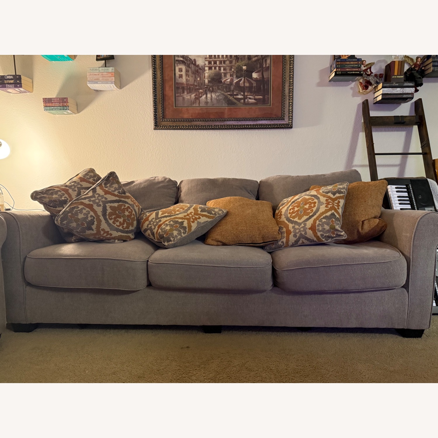 Light Gray Fabric 3+ Seater Sofa - image-0