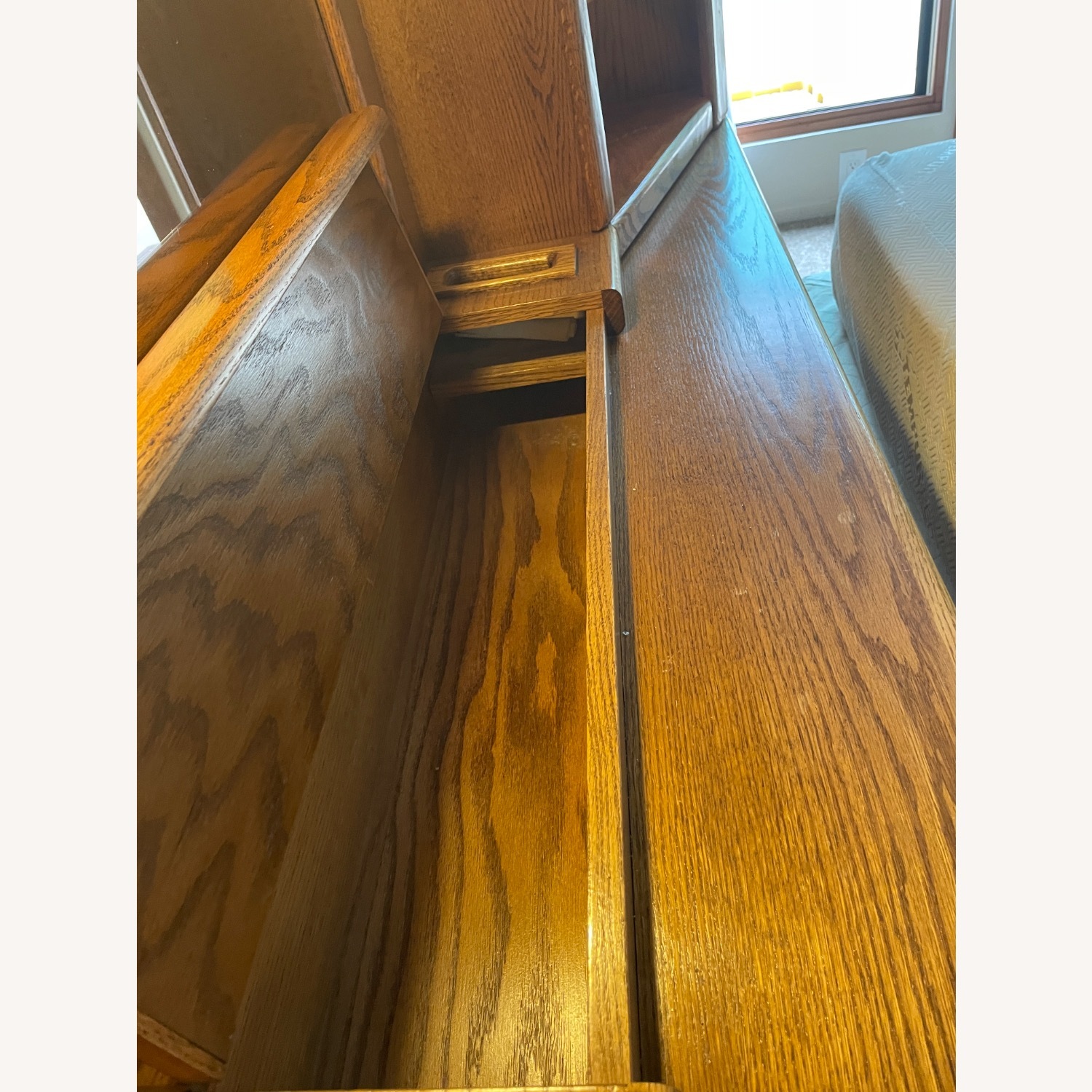 Vintage Arbek Oak Wall Unit storage Bed CalKing - image-9