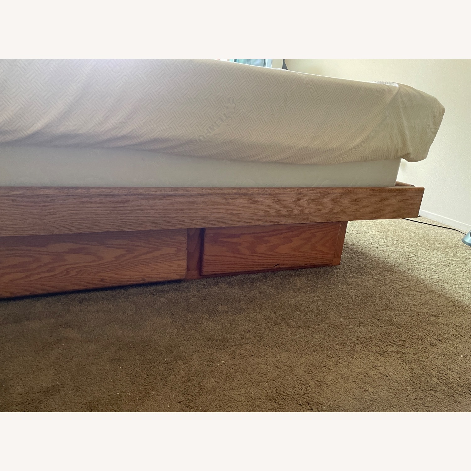 Vintage Arbek Oak Wall Unit storage Bed CalKing - image-11