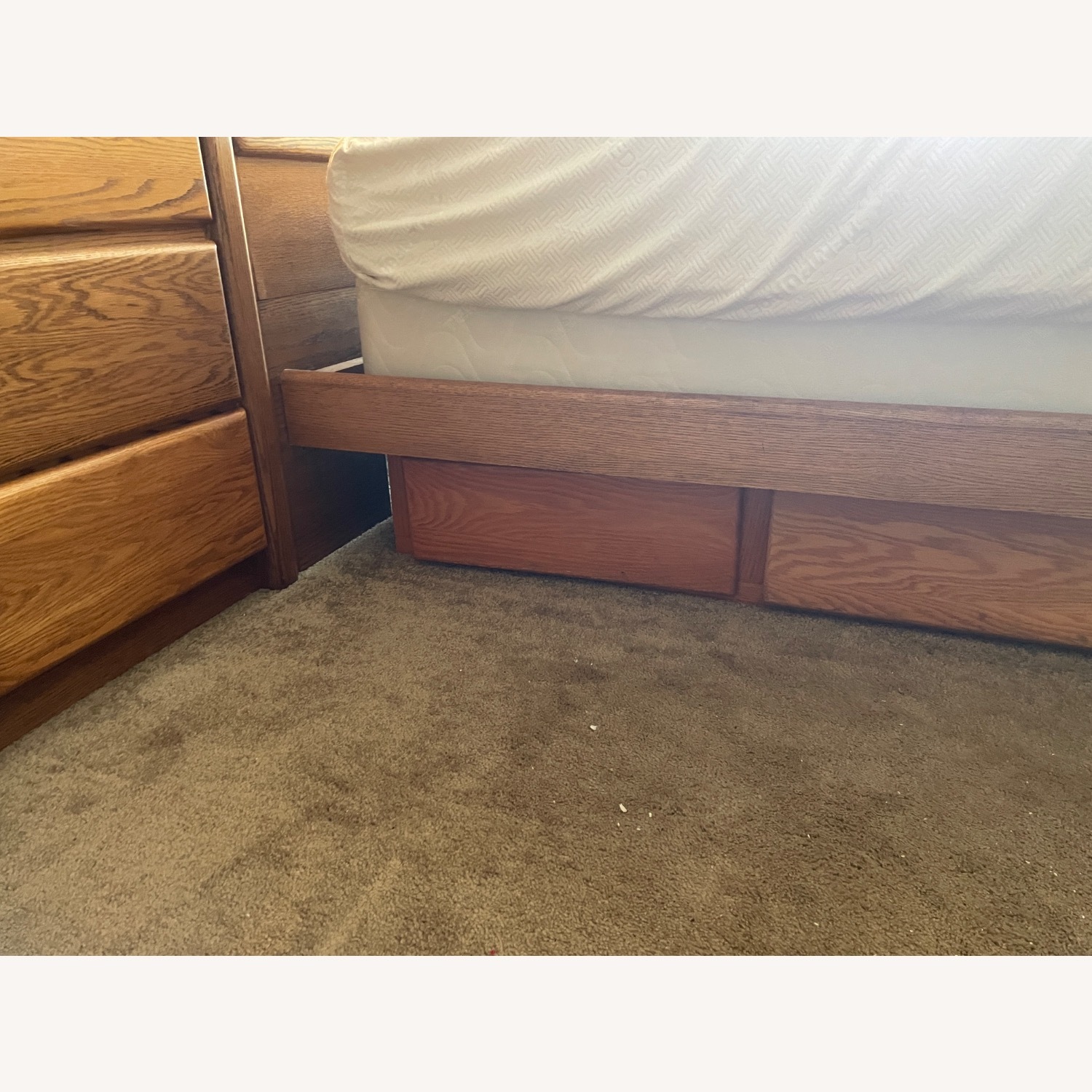 Vintage Arbek Oak Wall Unit storage Bed CalKing - image-5