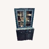 Boho Farm Vintage Distressed China Cabinet 
