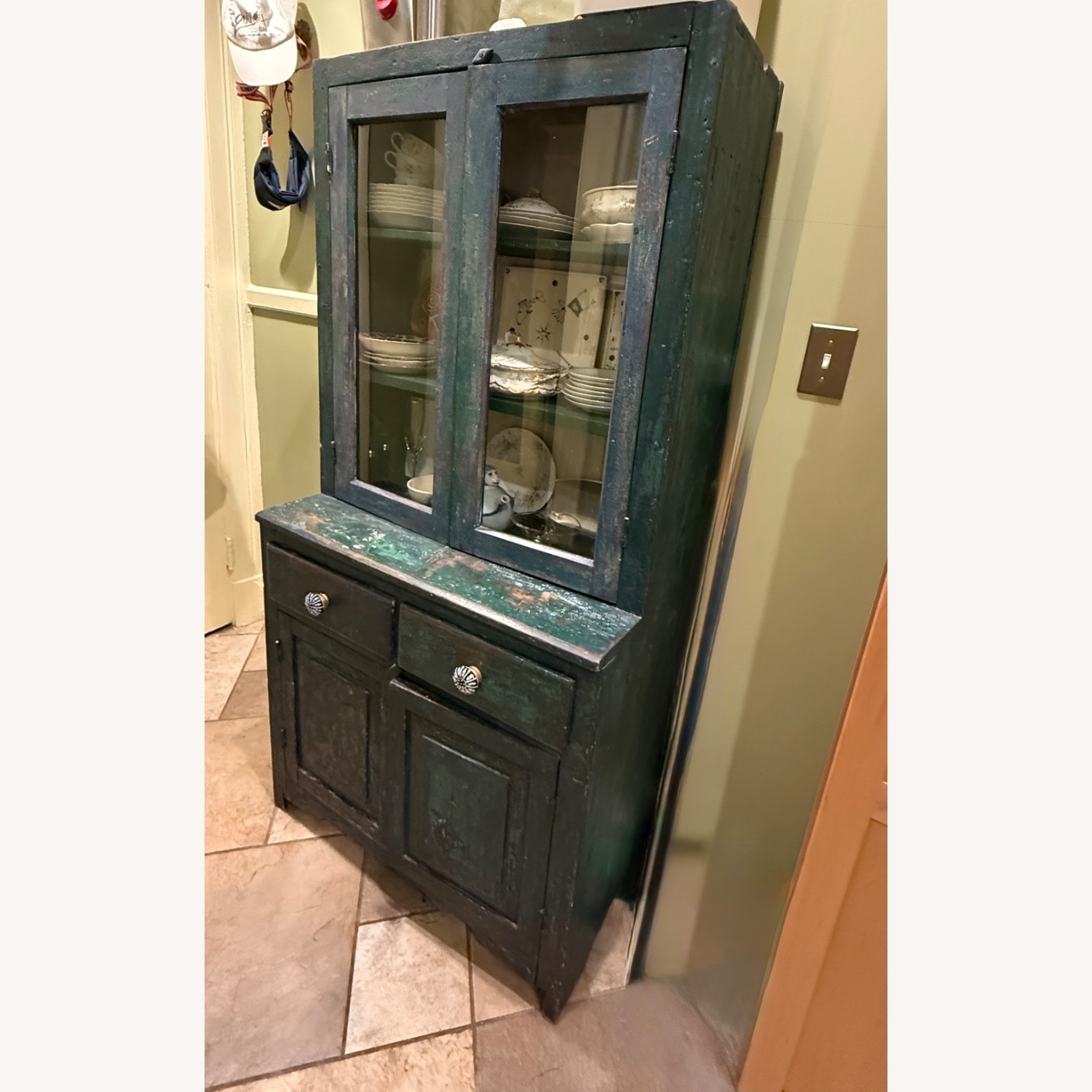 Boho Farm Vintage Distressed China Cabinet  - image-2