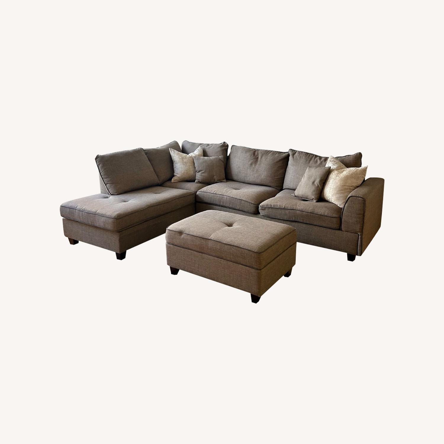 Wayfair 105" Wide Reversible Sofa & Chaise with Ottoman - image-0