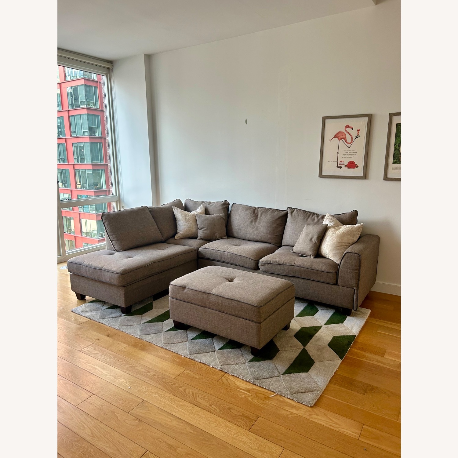 Wayfair 105" Wide Reversible Sofa & Chaise with Ottoman - image-1