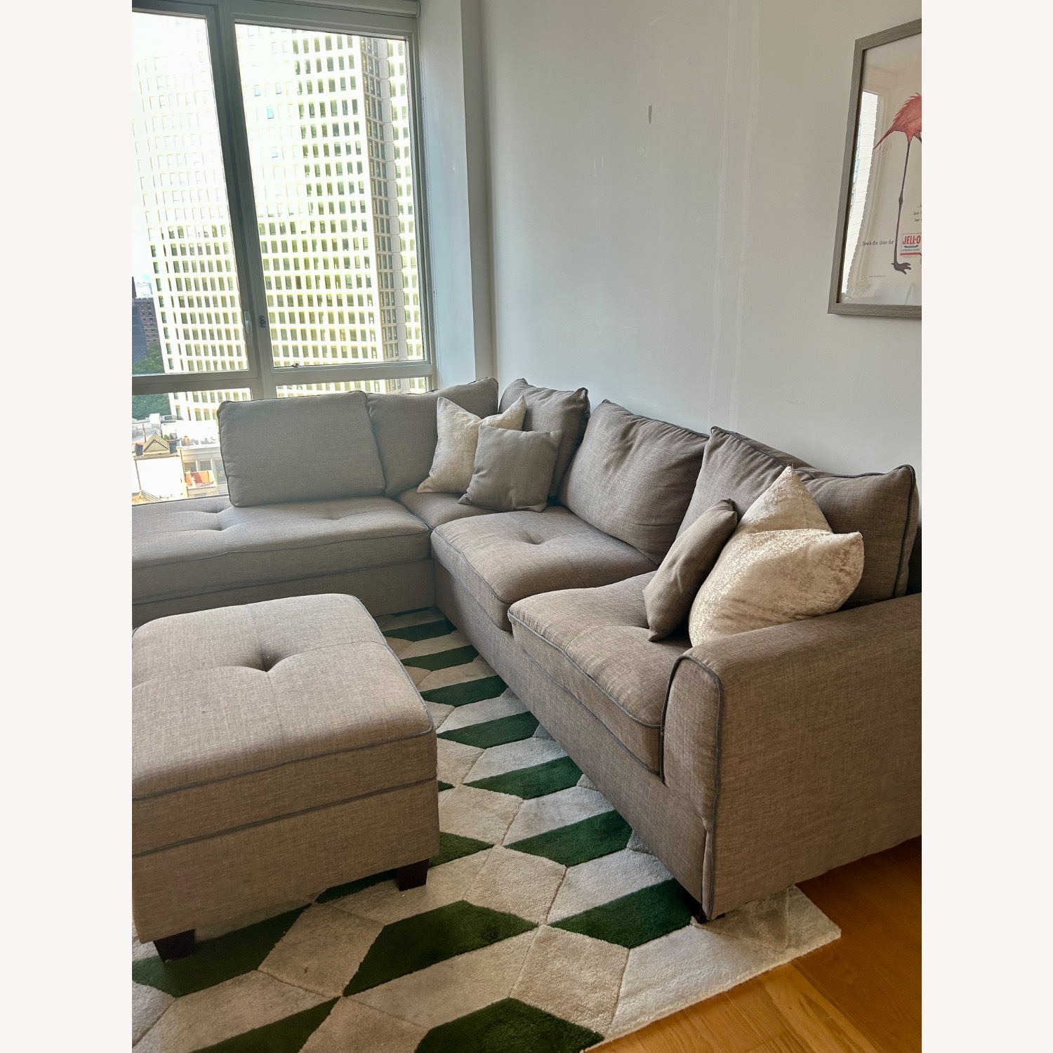 Wayfair 105" Wide Reversible Sofa & Chaise with Ottoman - image-3