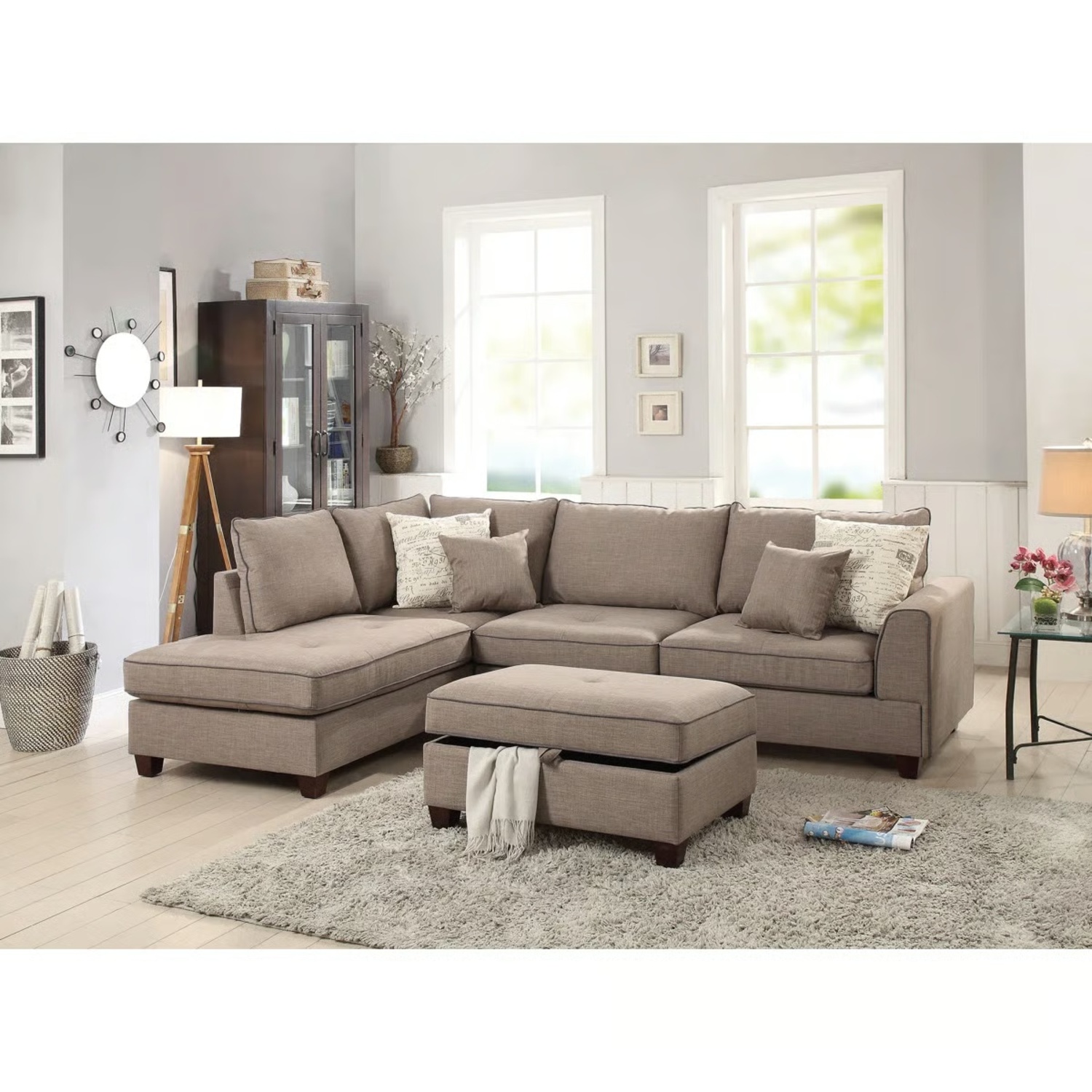 Wayfair 105" Wide Reversible Sofa & Chaise with Ottoman - image-5