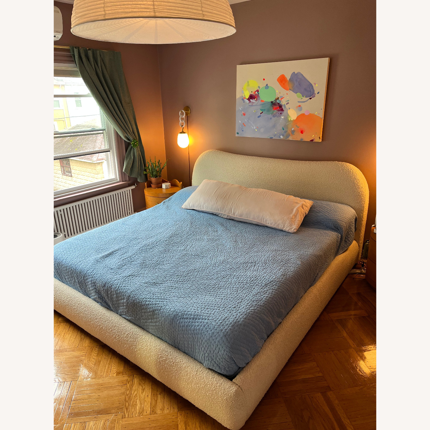 CB2 The Diana White Boucle King Bed - image-1