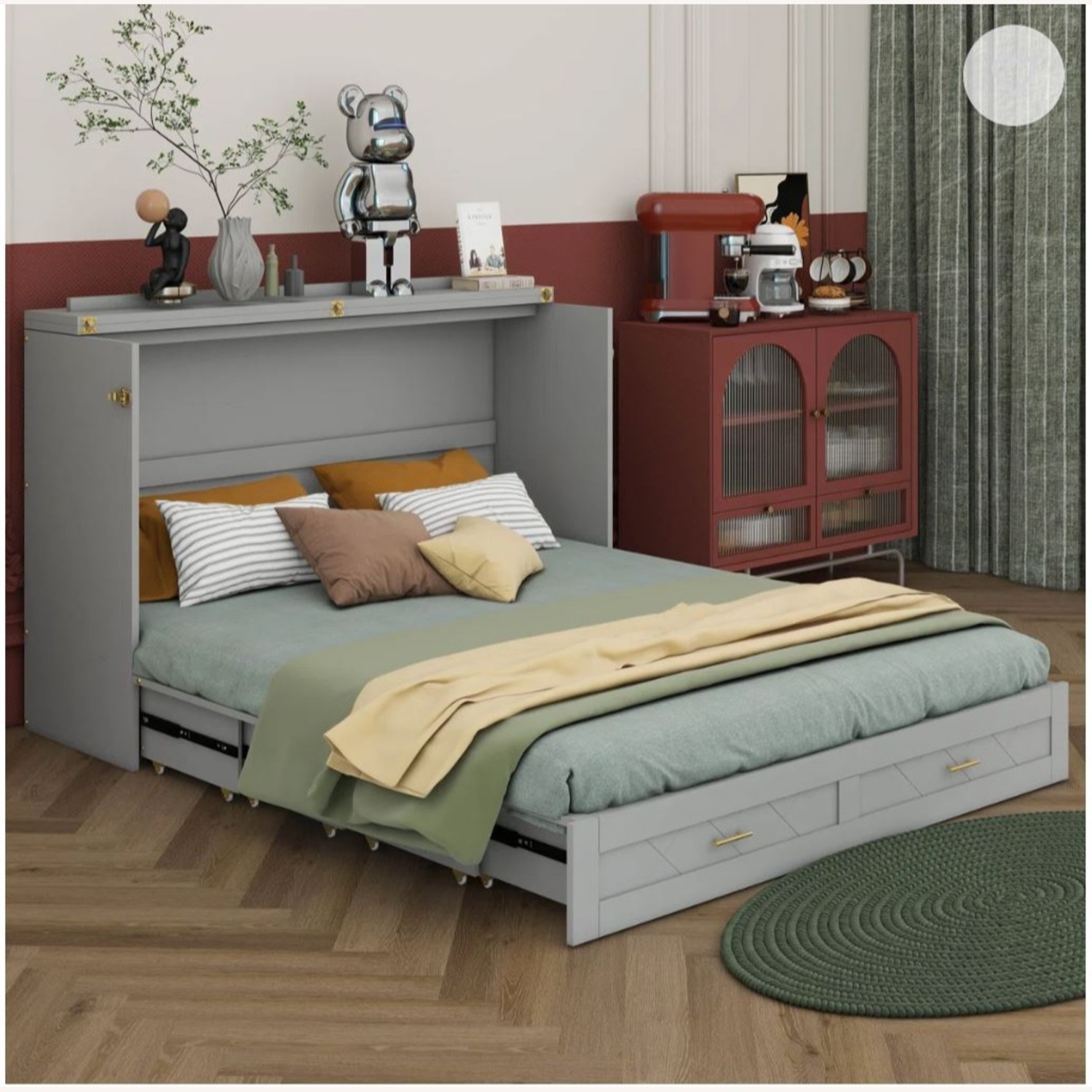 Wayfair Cosmic Queen Murphy Wall Bed  - image-1
