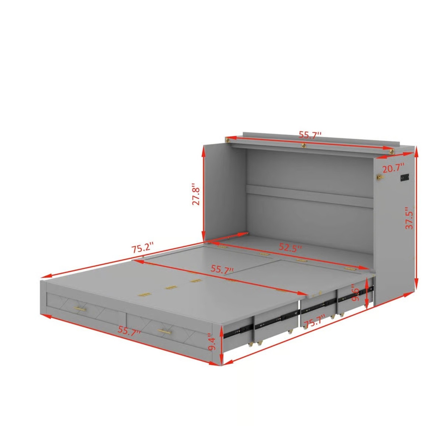 Wayfair Cosmic Queen Murphy Wall Bed  - image-3