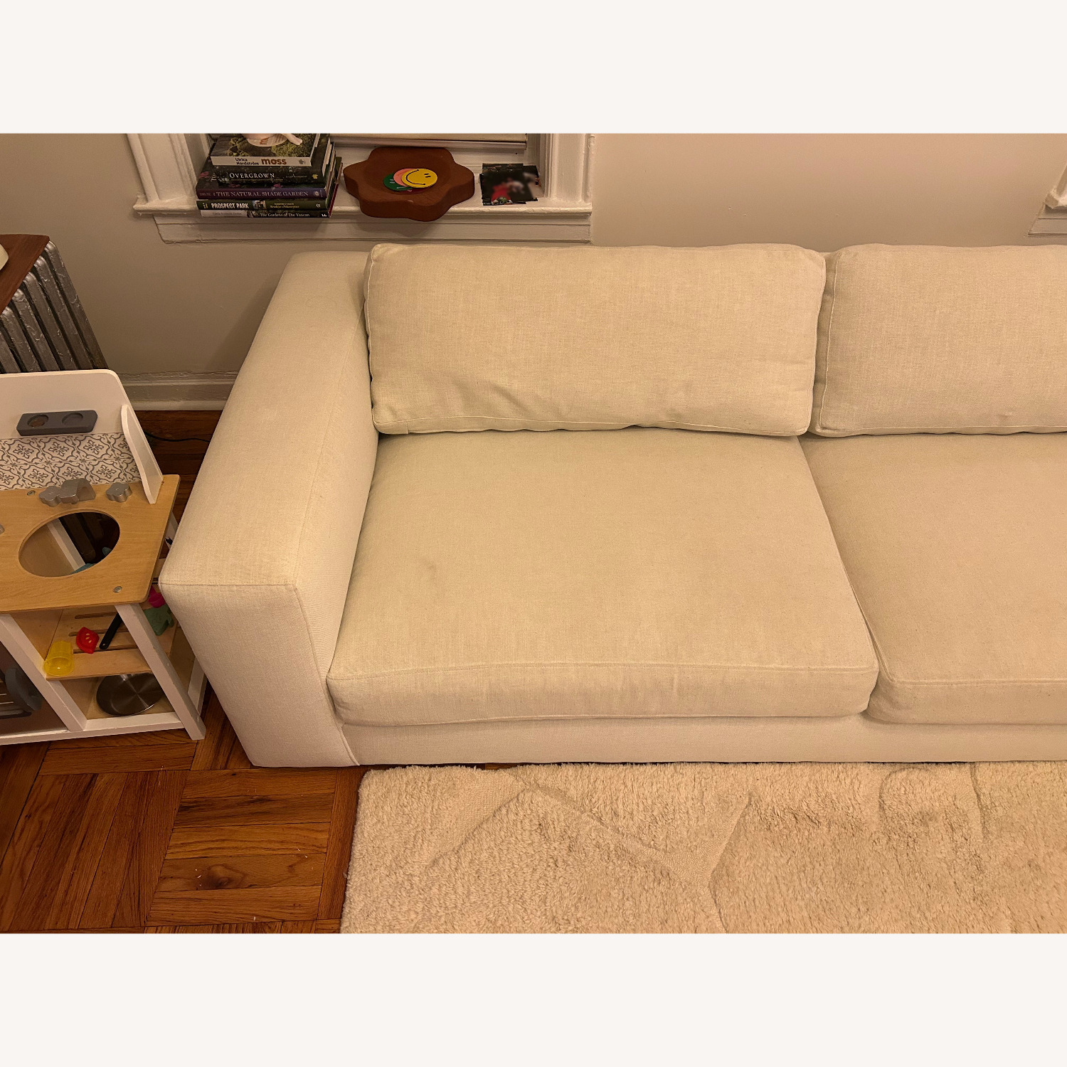 Crate & Barrel Ocean View White Linen 2 Piece Sectional - image-3