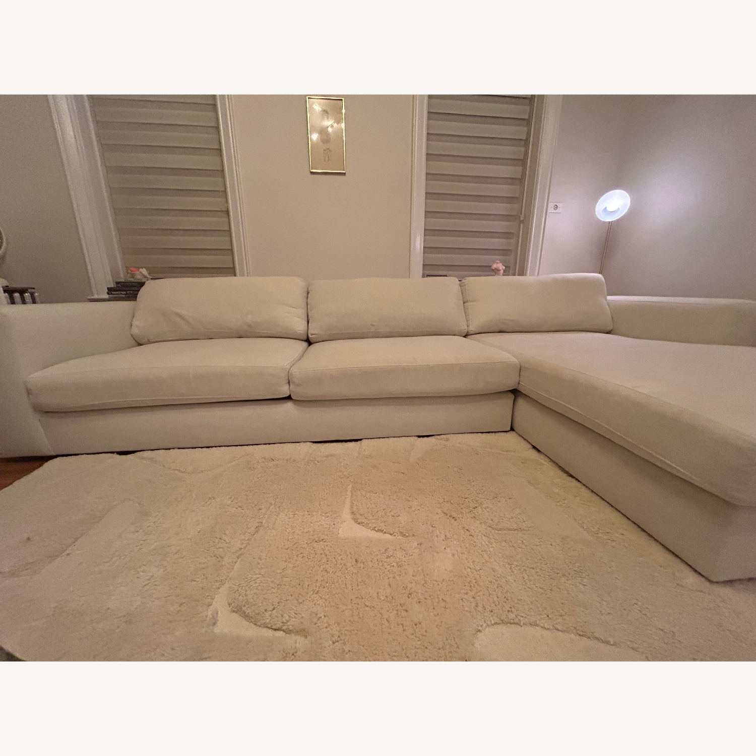 Crate & Barrel Ocean View White Linen 2 Piece Sectional - image-2