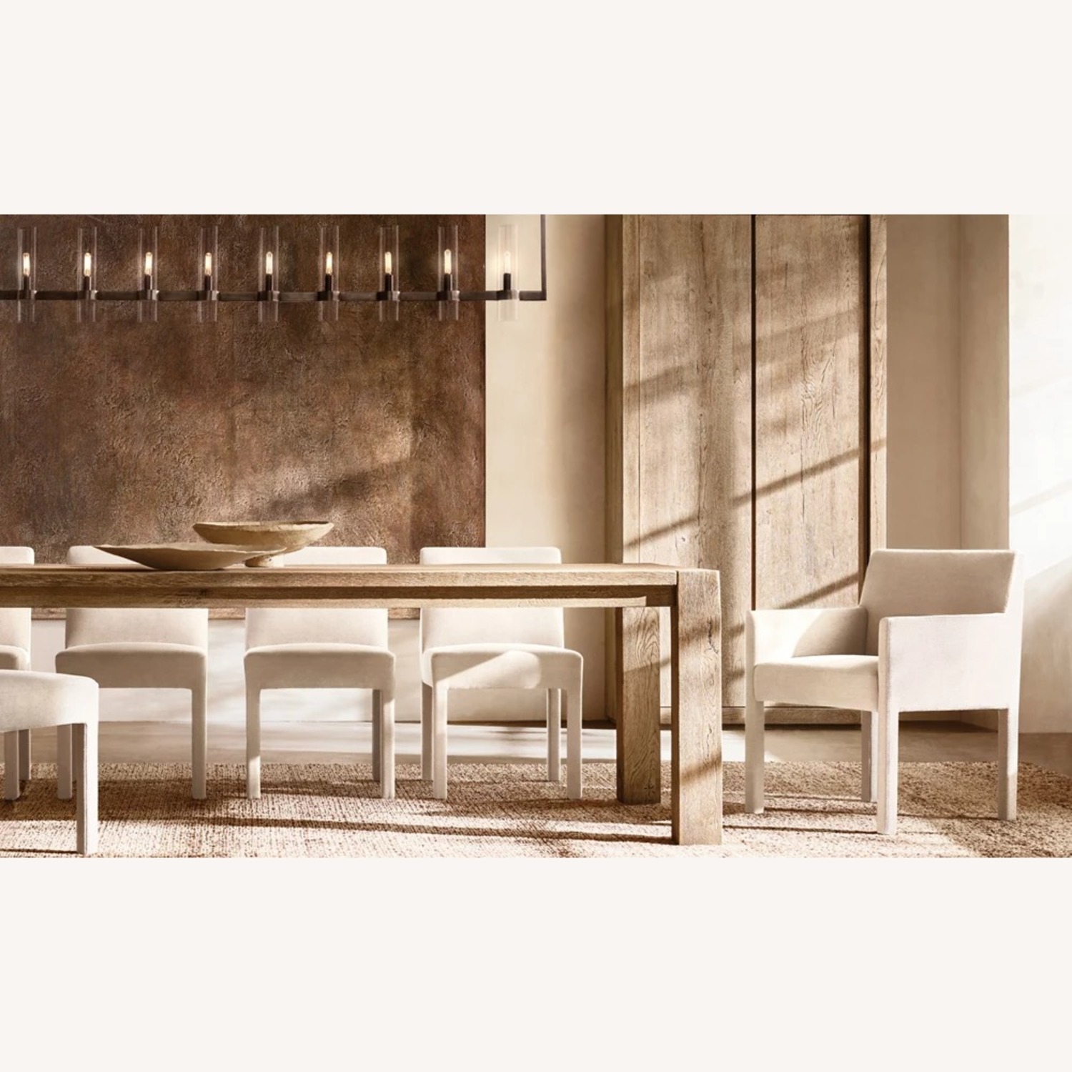 Restoration Hardware Light Gray Wood Dining Table - image-2