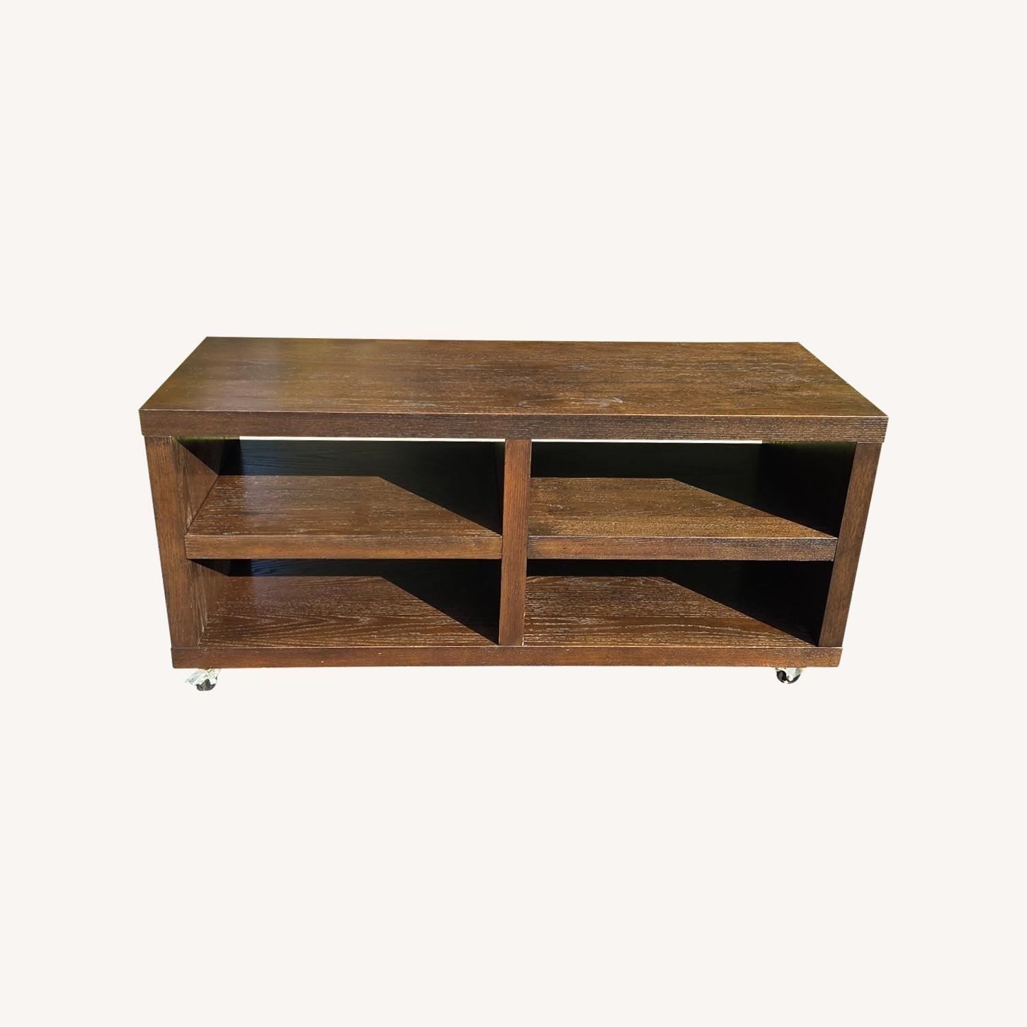 West Elm Media Cabinet Coffee Table - Wheels - image-0
