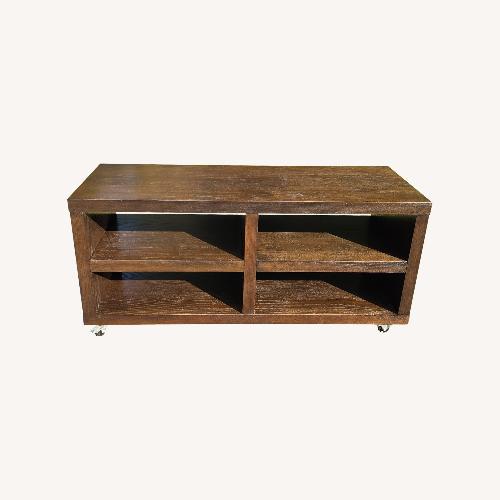Used West Elm Media Cabinet Coffee Table - Wheels for sale on AptDeco
