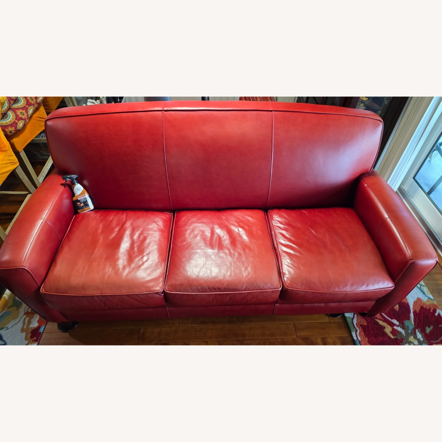 Thomasville Genuine Red Leather Sofa - image-5