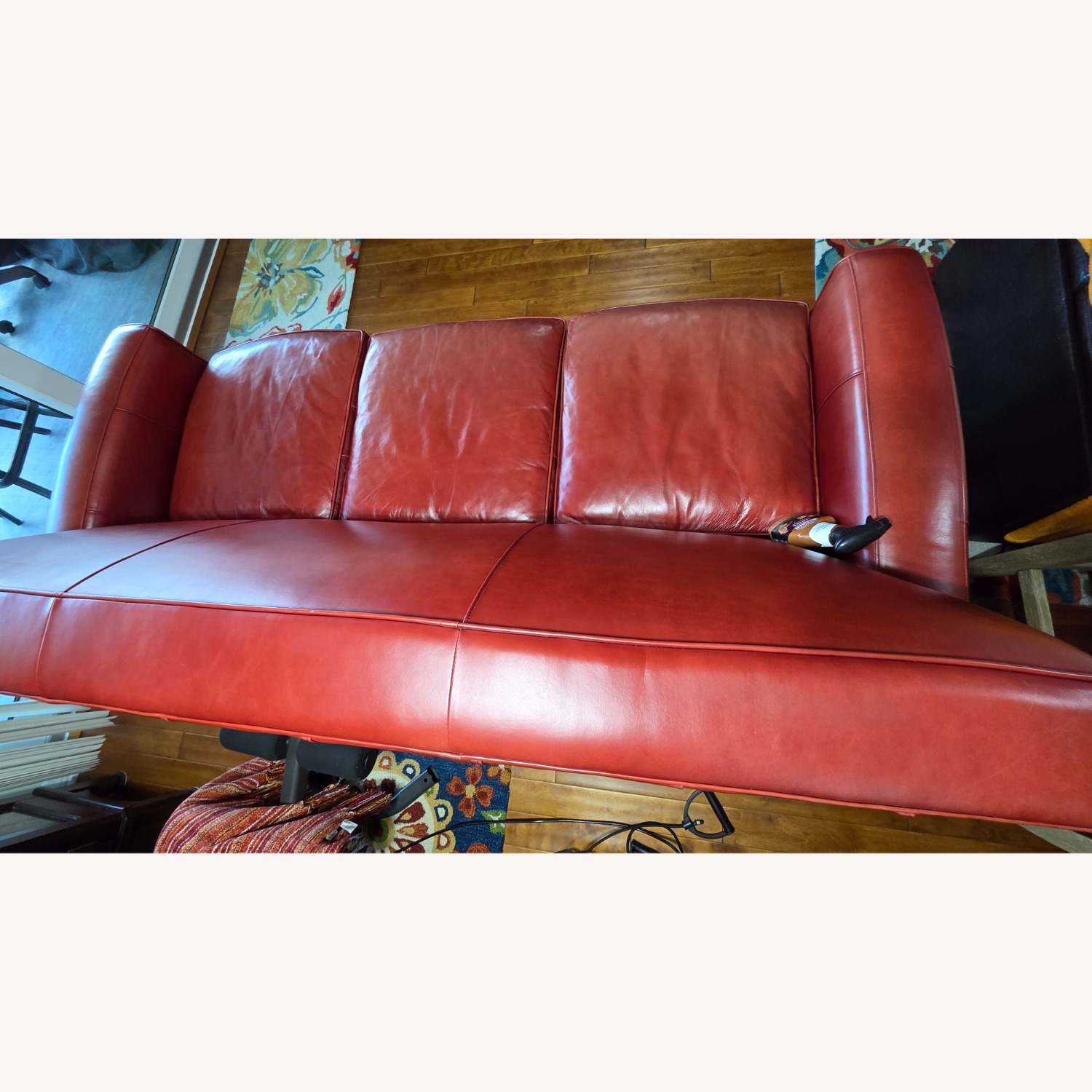 Thomasville Genuine Red Leather Sofa - image-13
