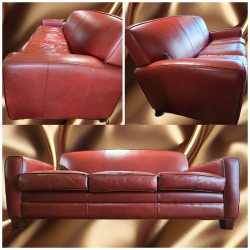 Used Thomasville Genuine Red Leather Sofa for sale on AptDeco