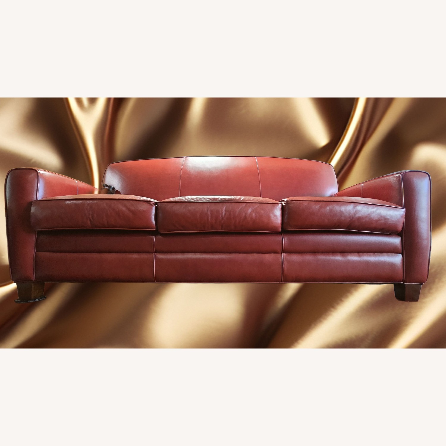 Thomasville Genuine Red Leather Sofa - image-11