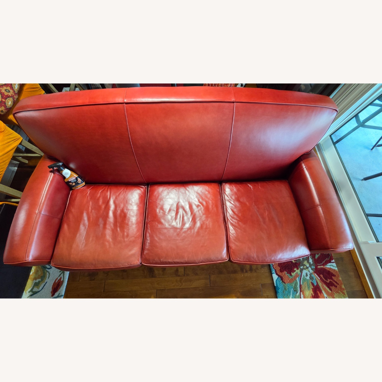 Thomasville Genuine Red Leather Sofa - image-9