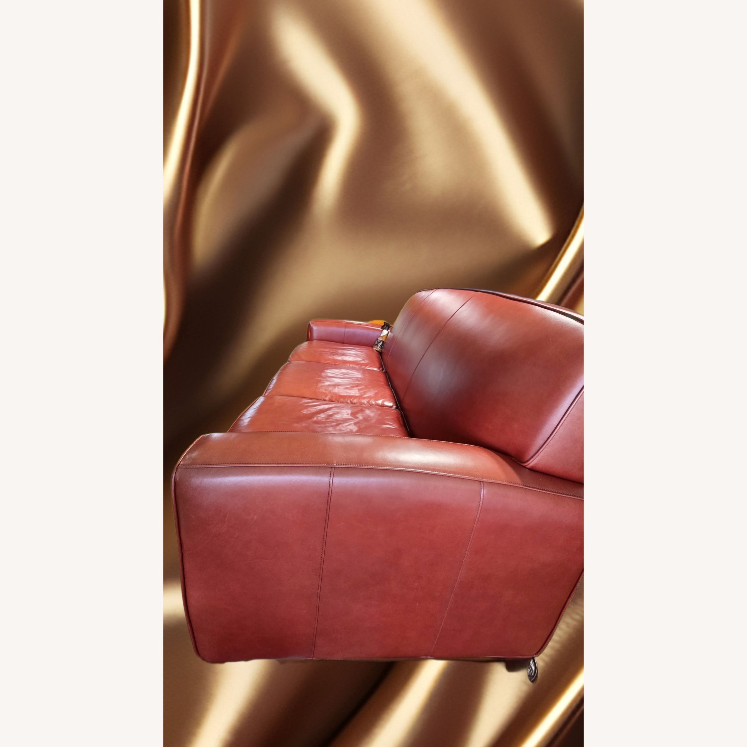 Thomasville Genuine Red Leather Sofa - image-10