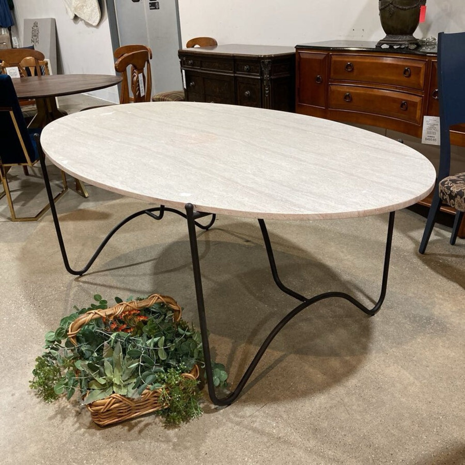 Lulu & Georgia Peggy Travertine Top Dining Table - image-1