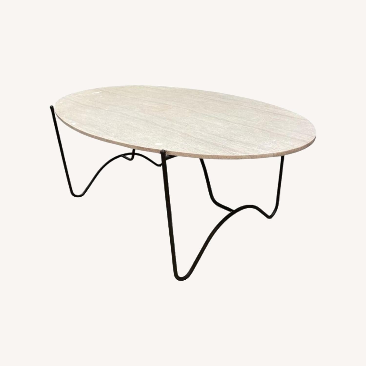 Lulu & Georgia Peggy Travertine Top Dining Table - image-0