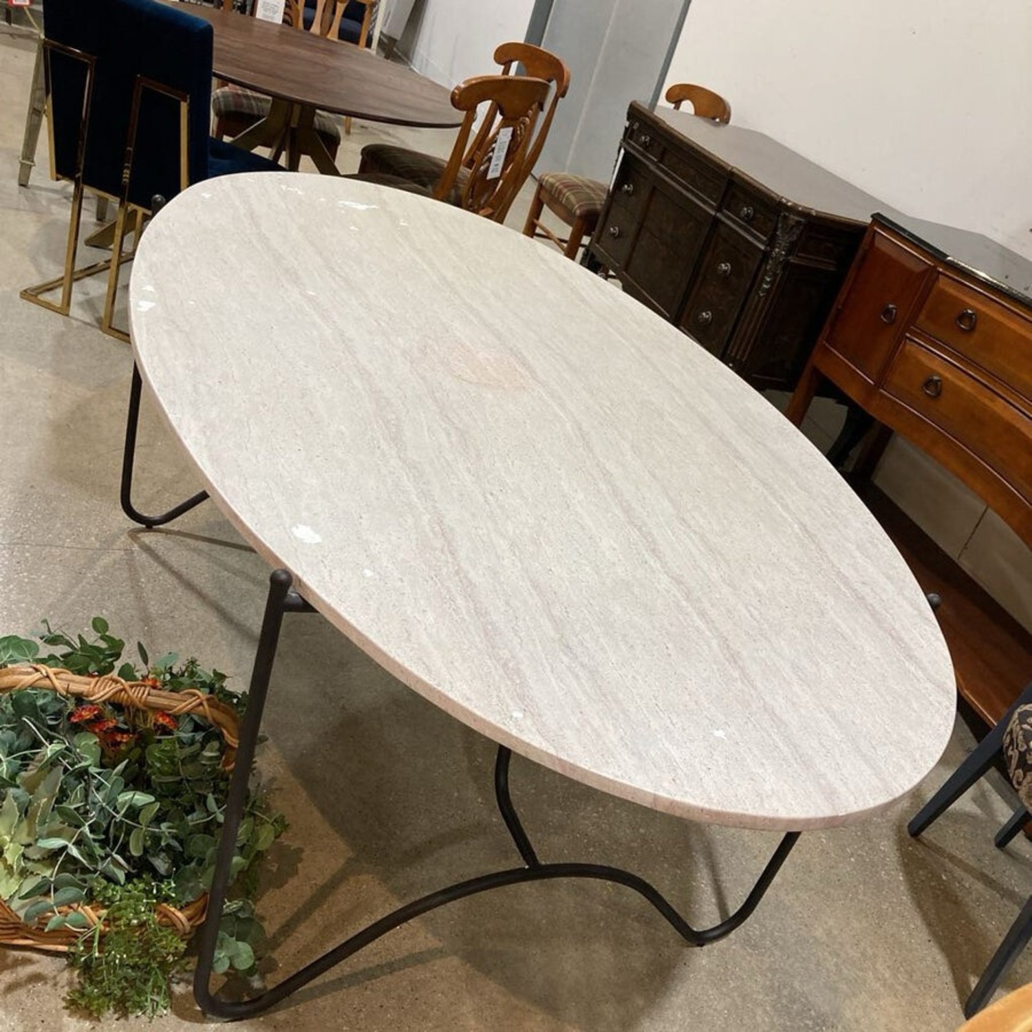 Lulu & Georgia Peggy Travertine Top Dining Table - image-2